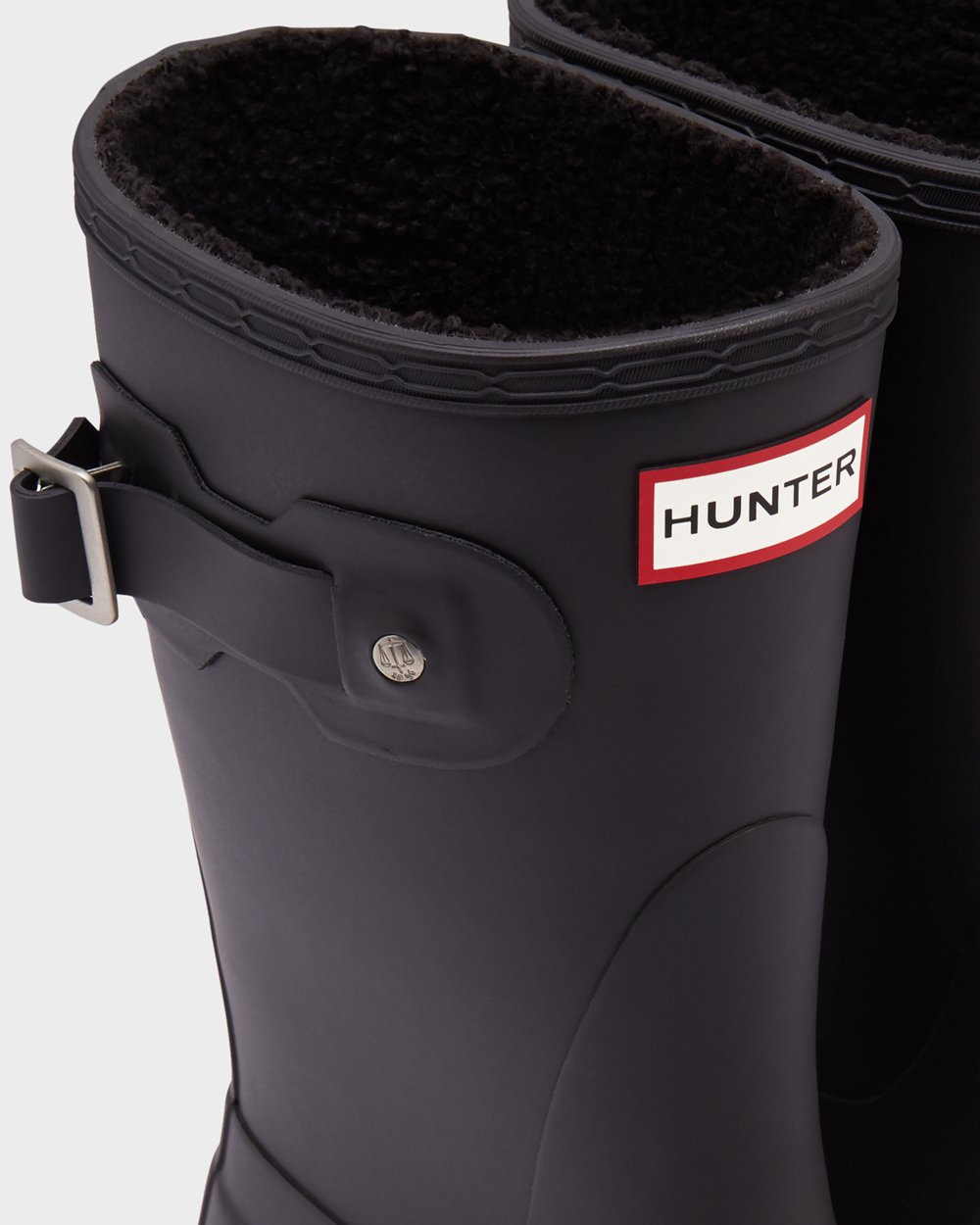 Womens Short Rain Boots - Hunter Original Insulated (07SOWTGCK) - Black